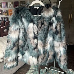 Faux Fur Coat Multicolor